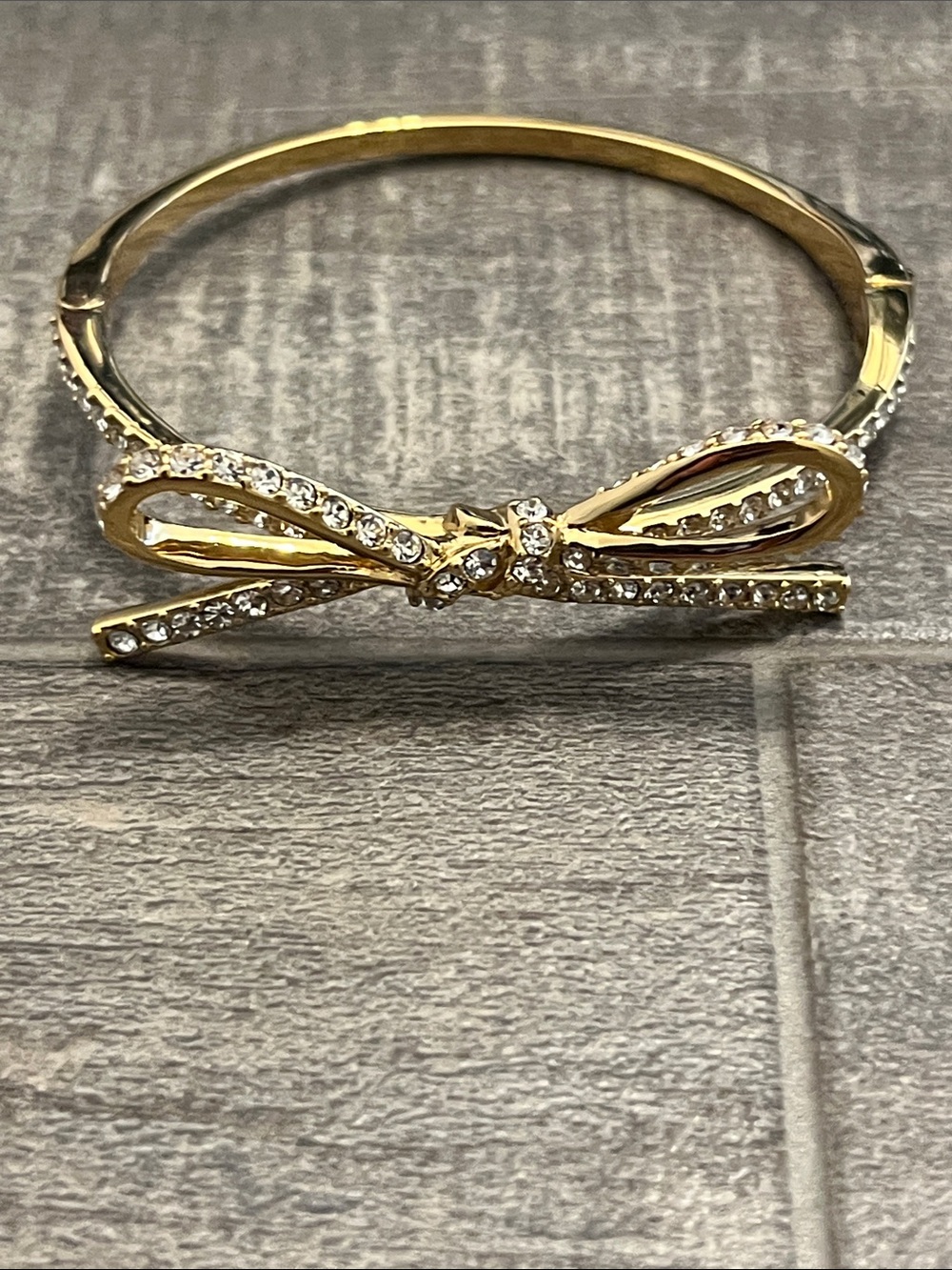 kate spade Gold Crystal Bow Bangle Bracelet
